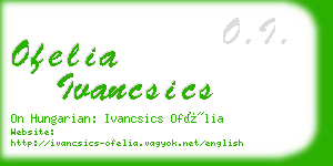 ofelia ivancsics business card
